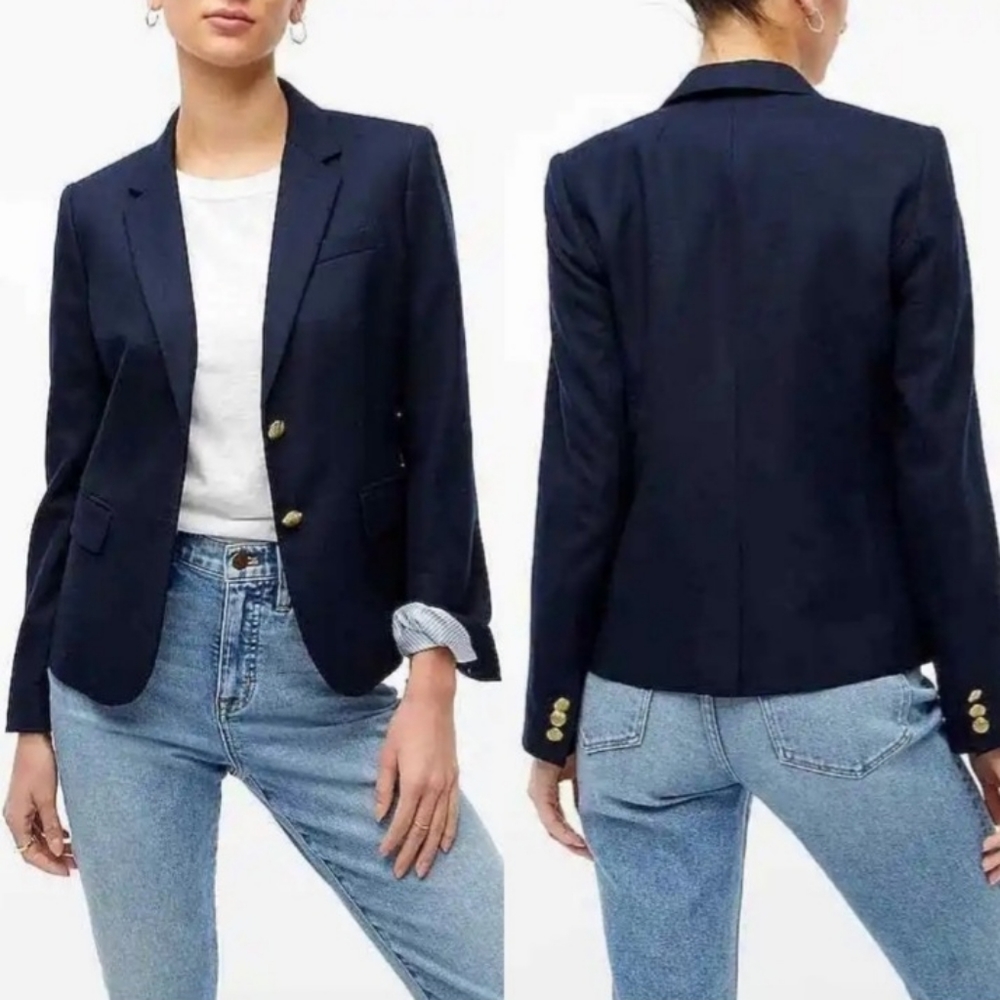 J Crew Factory Schoolboy Blazer Navy with Gold Buttons Size 2